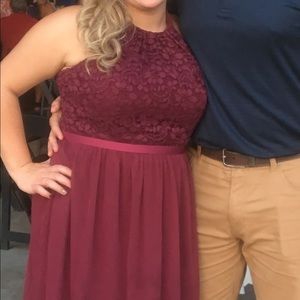 David’s Bridal Bridesmaid Dress in Wine